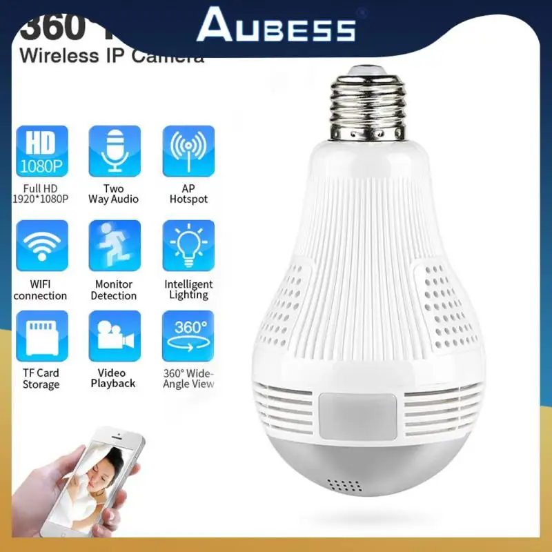 

Wireless Wifi Surveillance Camera Baby Monitor Ip Camera Lighting Remote Monitor Fisheye 360 Panoramic Camera 960p Cam