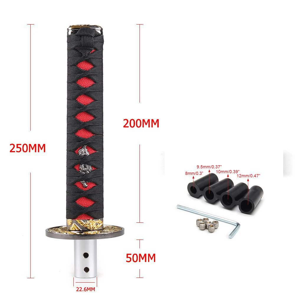 Универсальный JDM Katana Samurai меч рычаг переключения передач с адаптерами ручка 200 мм |