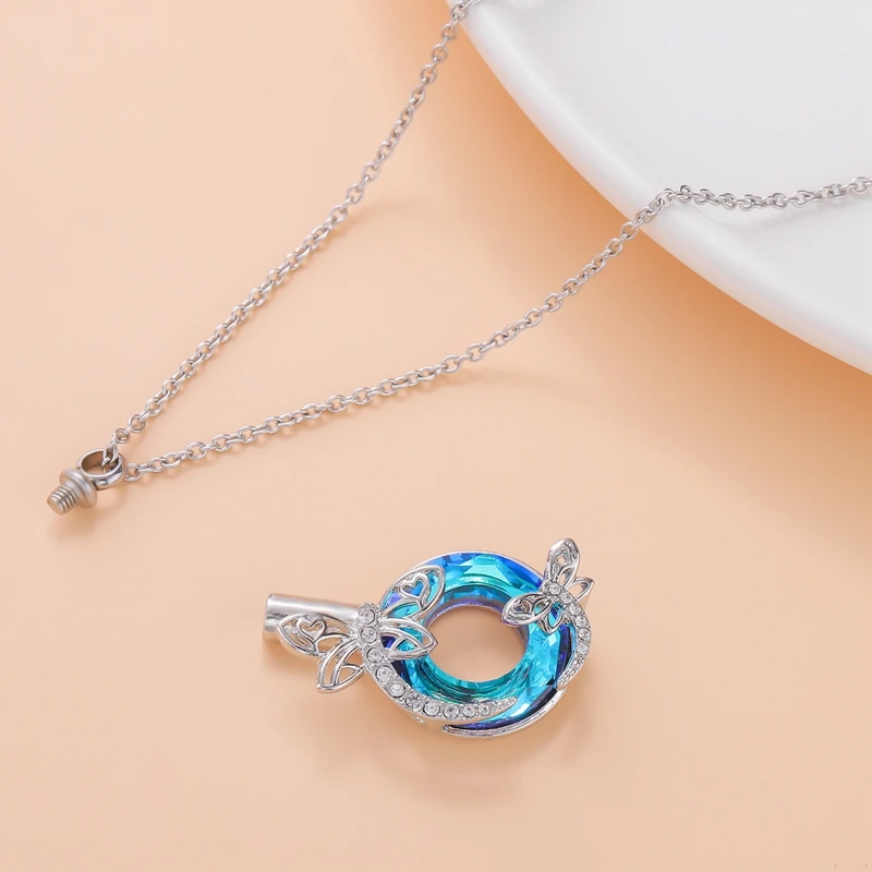 Медальон Dragonfly ожерелье для праха памятный кулон урны ожерелья с