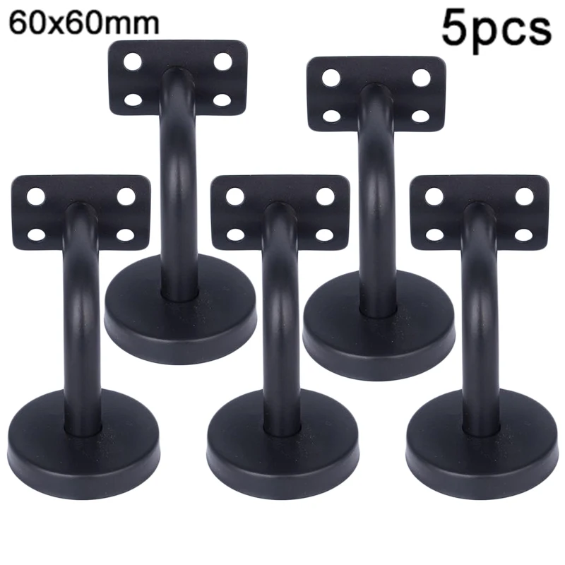 

Tool Handrail Bracket Fixing Repair Support Wall Mount 5pcs Black Curved Flat Guard Pipe Rod Stainless Steel Stair