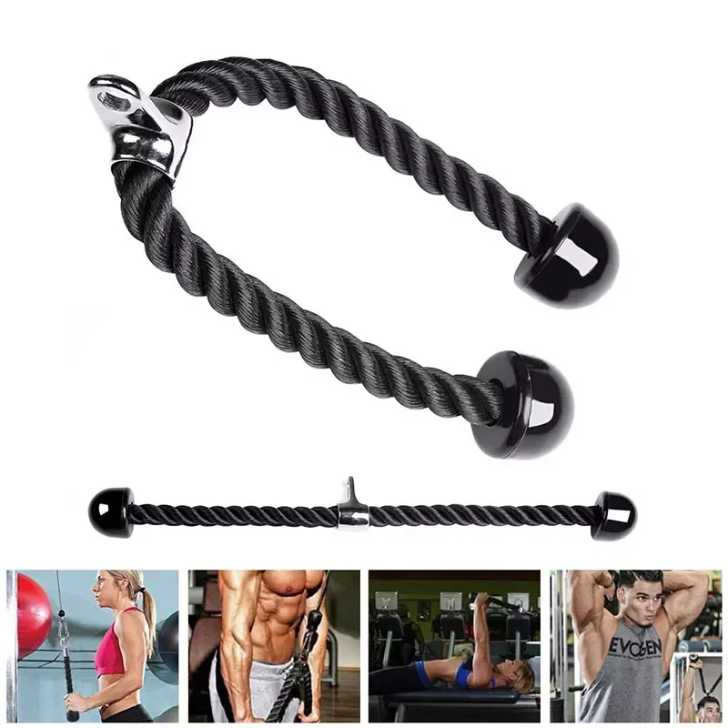 New in Rope Abdominal Crunches Cable Pull Down Laterals Biceps Workout Muscle Training Fitness Body Building Gym Pull Rope free