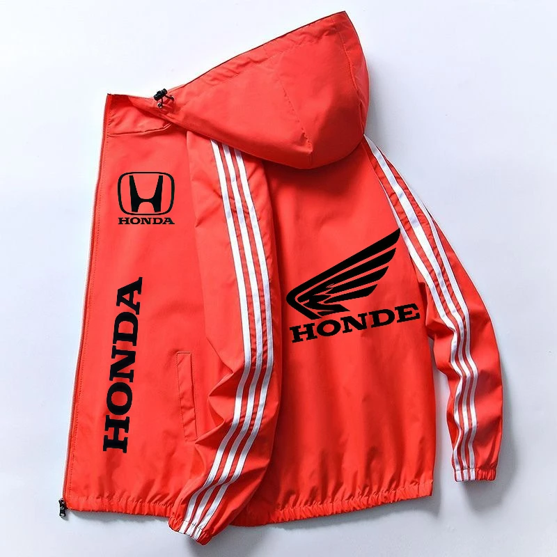 Фото Куртка Honda с принтом для весны и осени, женская и мужская, спортивная, повседневная, модная мужская куртка с капюшоном №4