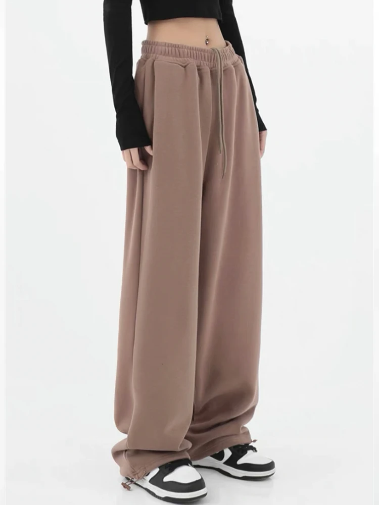 Женские однотонные спортивные брюки для бега женские мешковатые шикарные