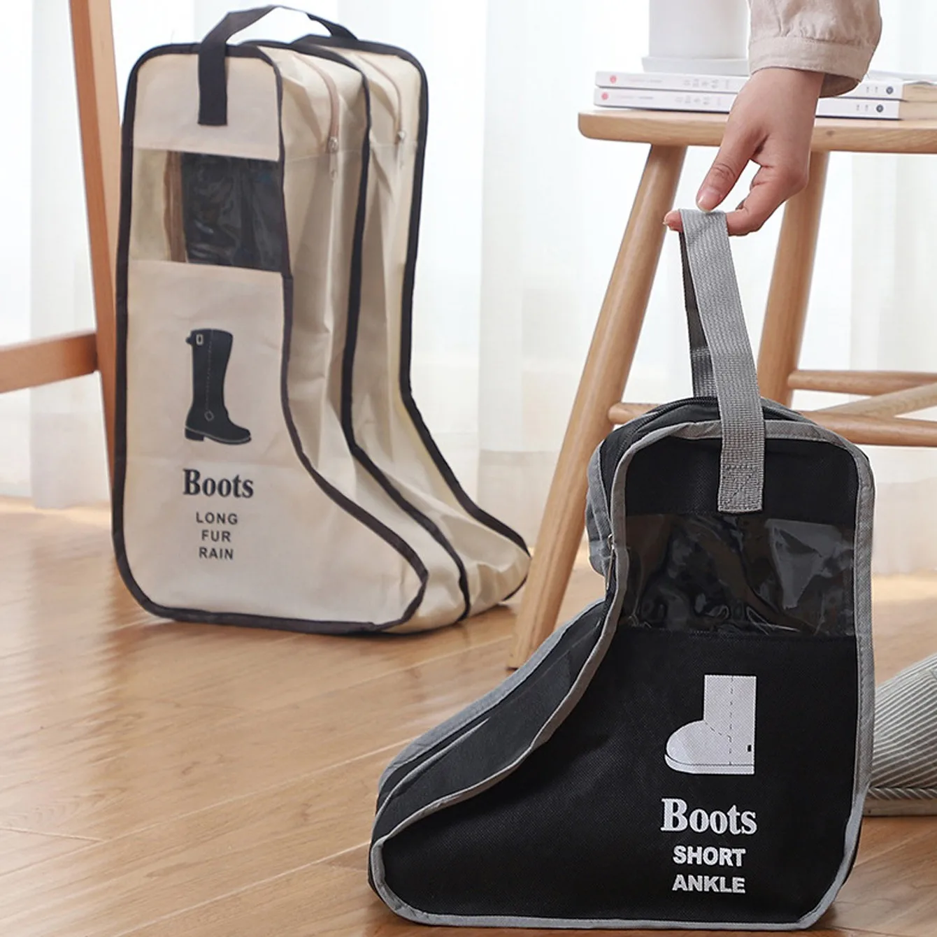 

Visible Dustproof Boots Storage Bags Household Necessary High Barrel Boot Organize Zipper Pouch Convenient Rain Shoes Packing