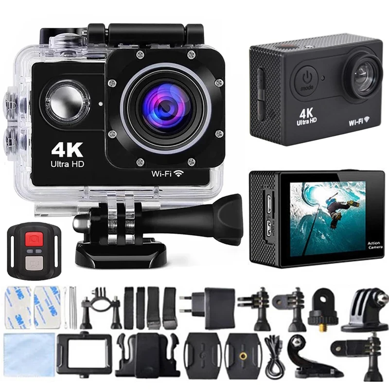 

WiFi Action Camera Ultra HD 4K/30FPS 170D 30M Diving Underwater Waterproof Helmet Vedio Remote Control Mini Sport Video Camera