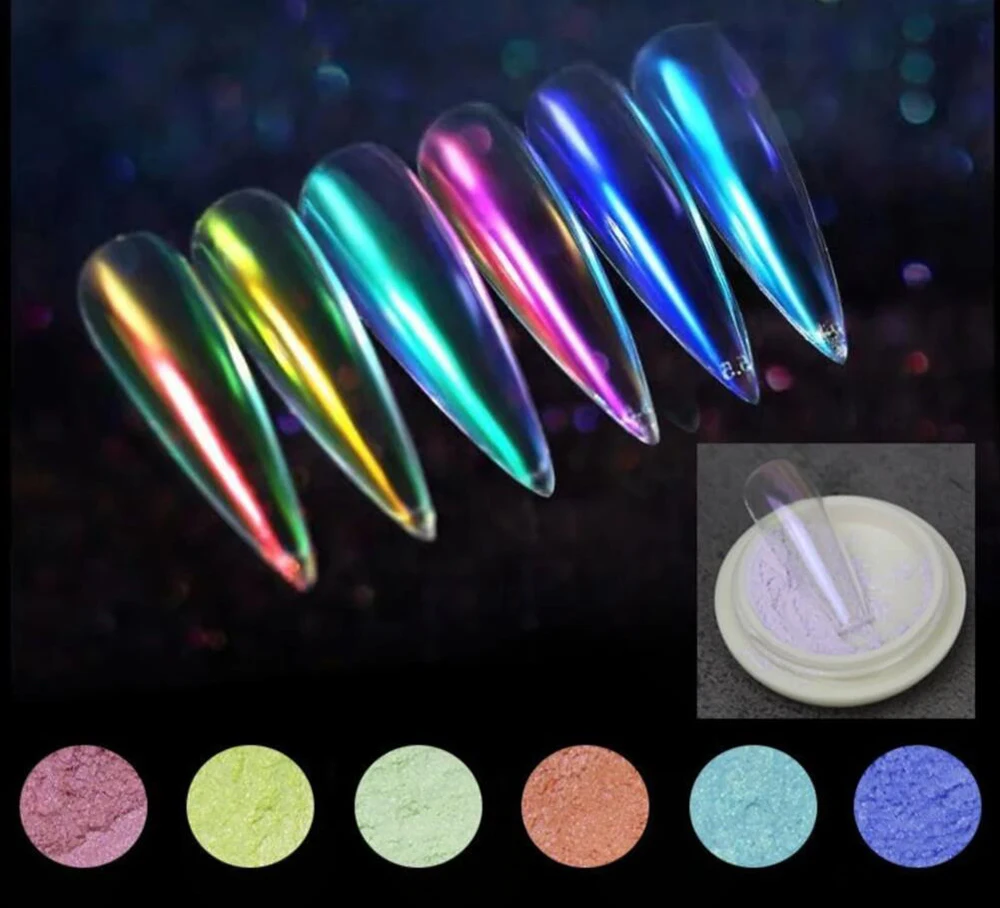 

Chameleon Laser shimmer glitter/Aurora Pearly Mermaid 3D Glitter Nail Powder/ 50 Colors Glitters Nail holographic nail Pigment