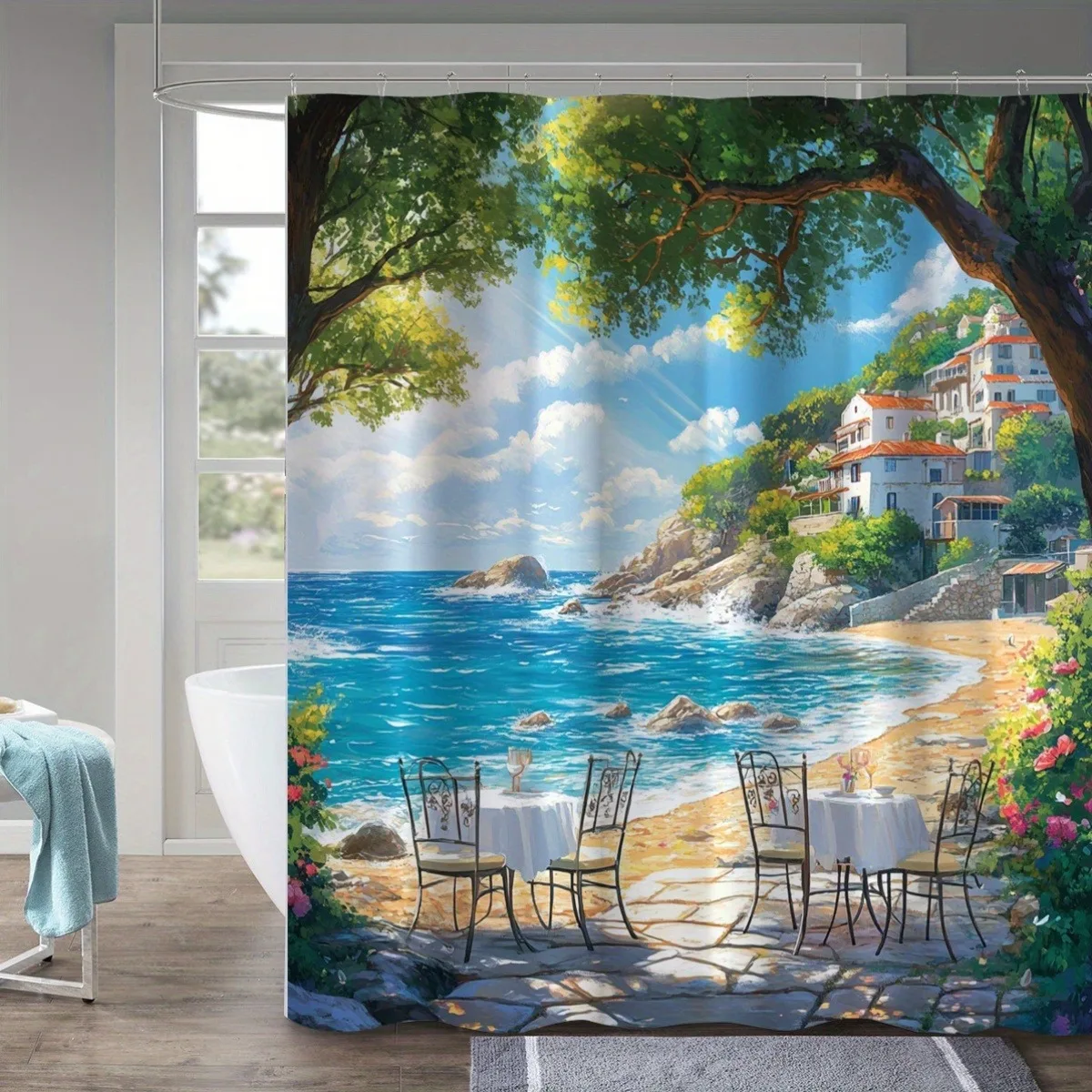 

Полиэстерная водонепроницаемая занавеска для душа