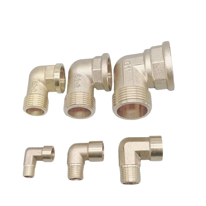 

1/8"1/4"3/8"1/2"3/4"1"Female X Male Thread 90 Deg Brass Elbow Pipe Fitting Connector Coupler for Water Fuel Copper Adapter