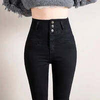 women warm jeans winter jeans high waist skinny pants fleece velvet elastic waist jeggings casual clothes jeans for 5xl