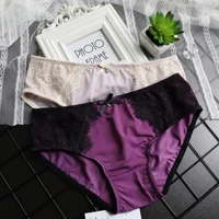 lace low waist ice silk girls panties ladies panties seamless lace brief for women sexy underwear fashion soft smooth lingerie