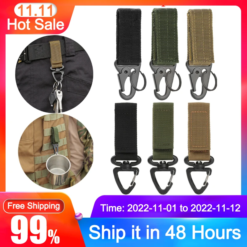 

Outdoor Triangle Backpack Hanging Buckle 360-Degree Rotation D-Shaped Fastener Hook Carabiner Keychain Buckles Clip