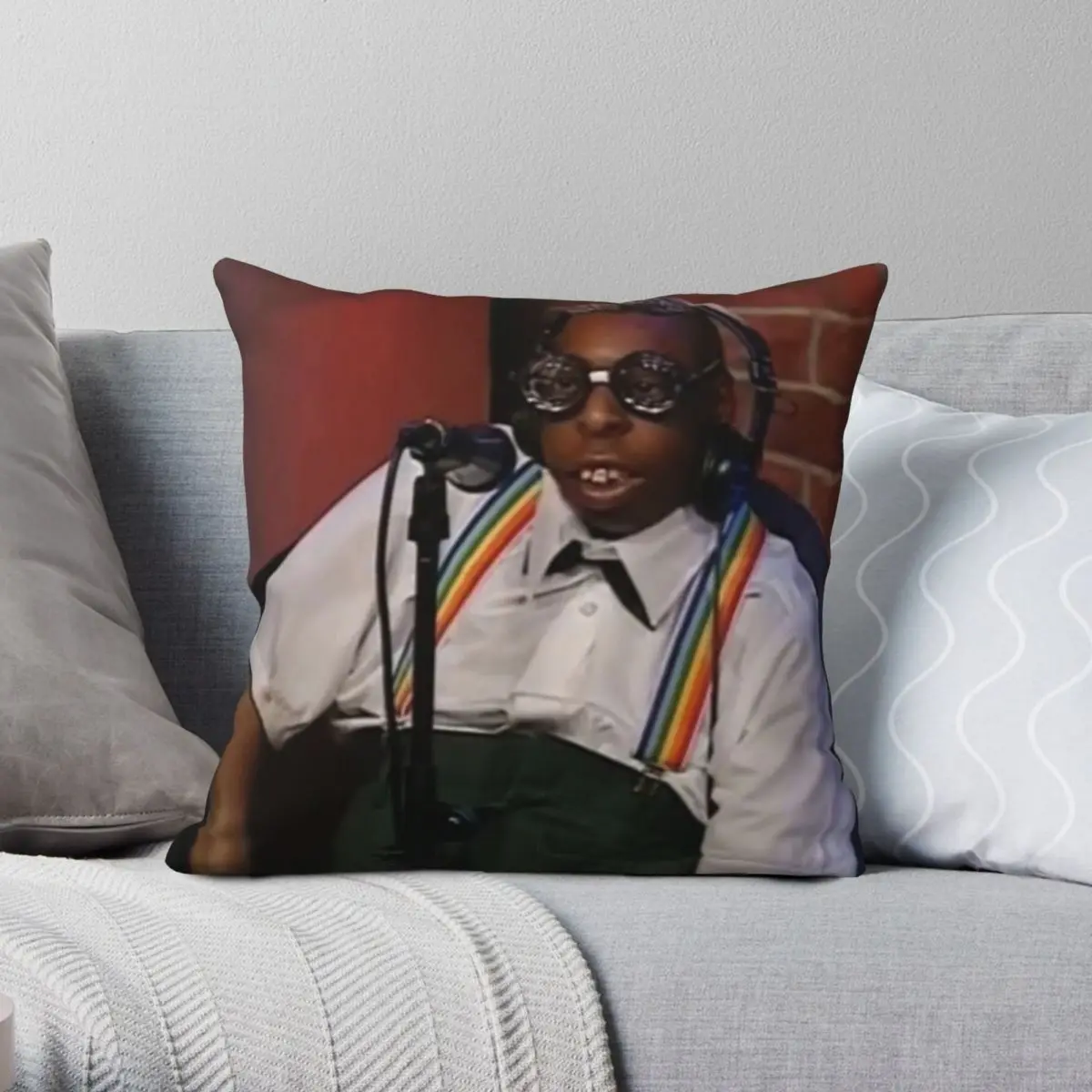 

Funny Beetlejuice Picture Square Pillowcase Polyester Linen Velvet Pattern Zip Decorative Sofa Cushion Cover