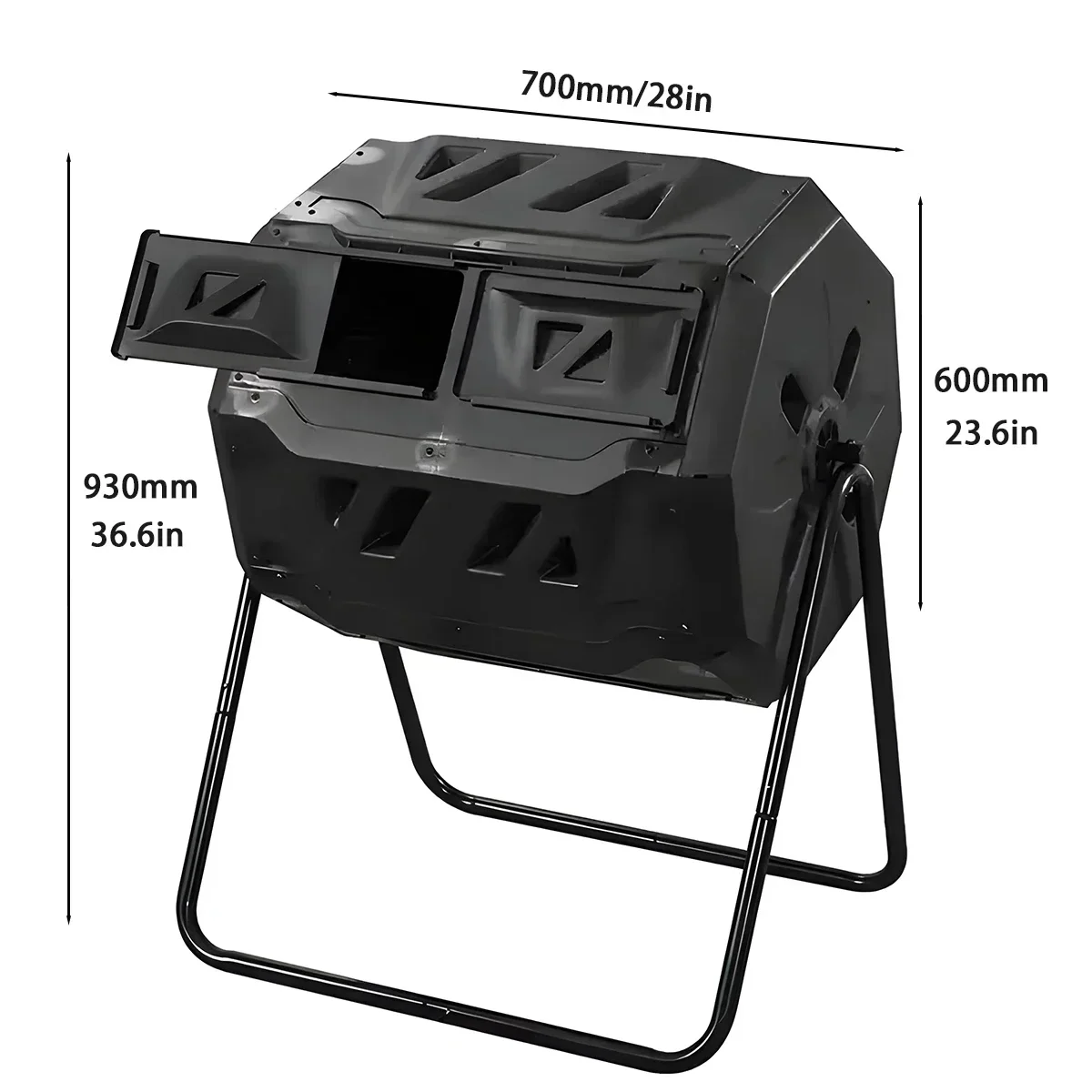 Фото 160л корзина для компости в дворе, сад, большая емкость, резервуар для ферментации, уличное опрокидывающееся ведро, бочка, антикоррозийная аэробика №2