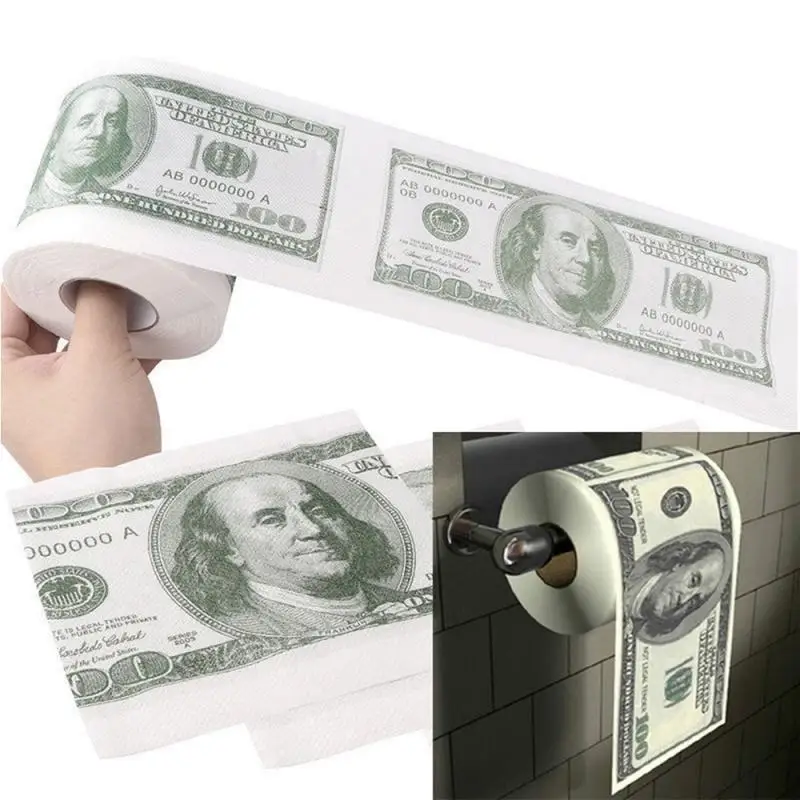 

1~5PCS Funny One Hundred Dollar Bill Toilet Roll Paper Money Roll $100 Novel Gift Household Merchandises Household Cleaning