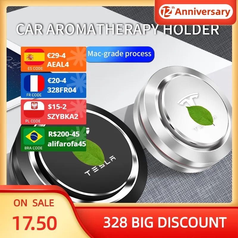 

Car Air Freshener Only for Tesla Model 3 Y Dashboard Perfume Fragrance Ornament Aromatherapy Diffuser Scent Smell Accessories