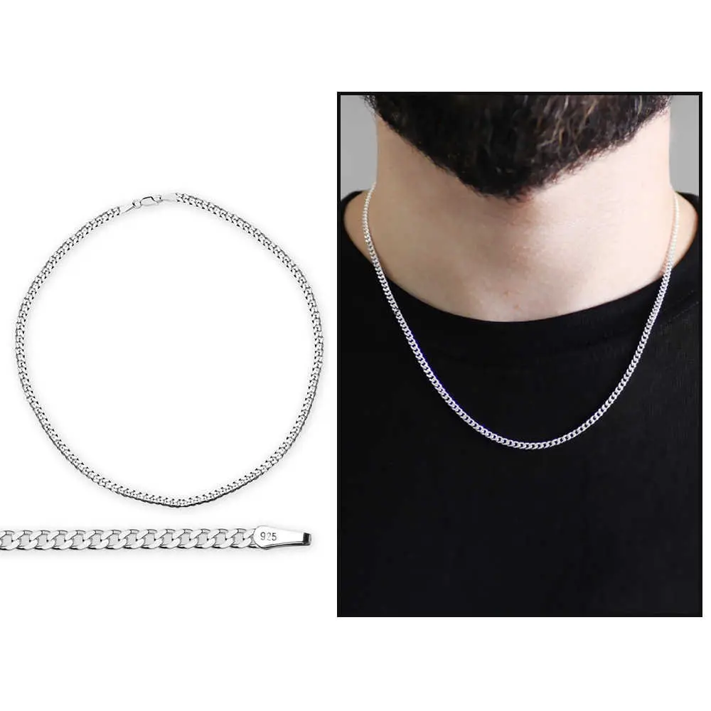 

Мужское ожерелье-цепочка для гурманов Nipora 925 пробы 50 см, 100 микрон