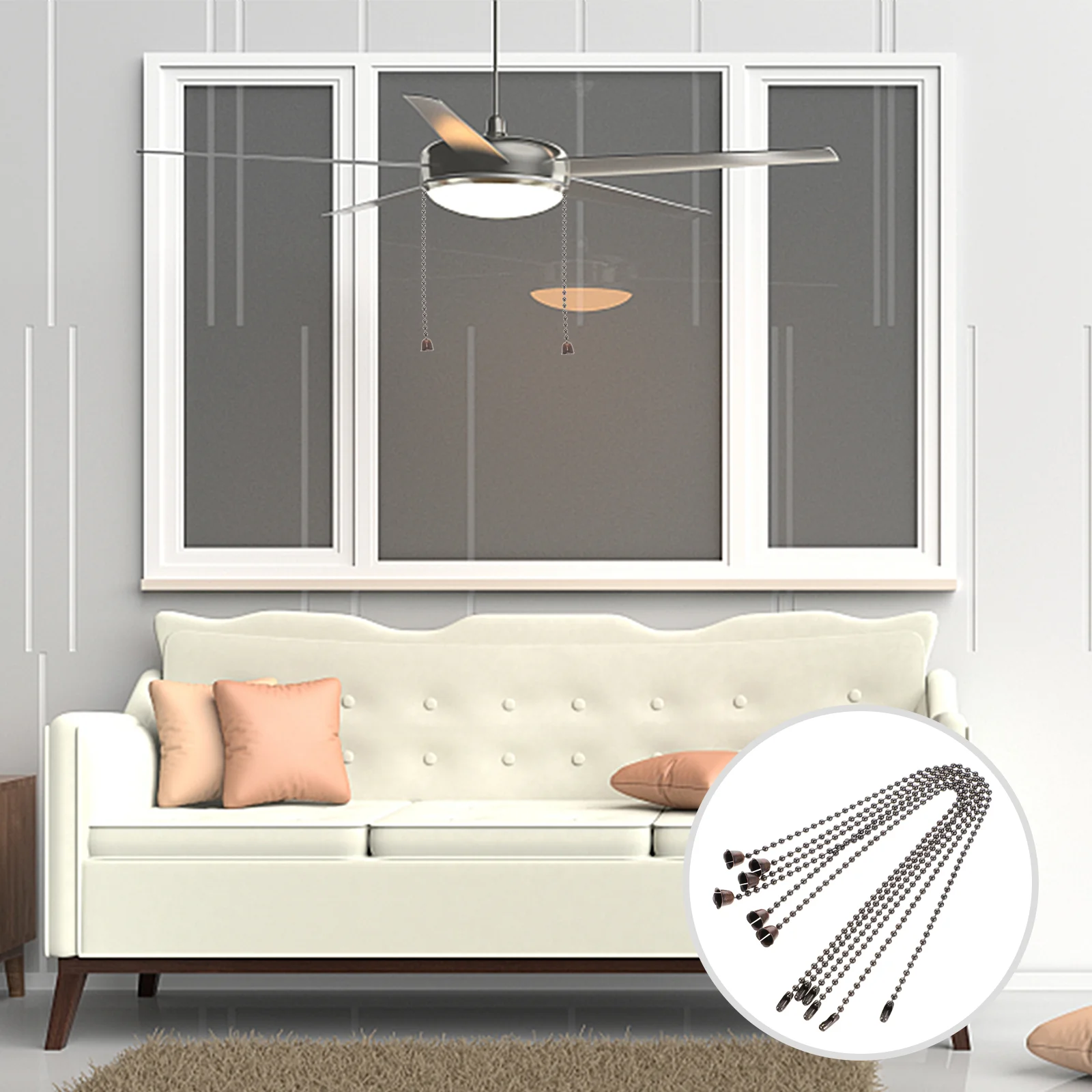 

Chain Fan Ceiling Lightswitch Metal Vinatge Pendant Chandelier Beaded String Hanging Extender Chains Home Ornaments Lamp Gadget
