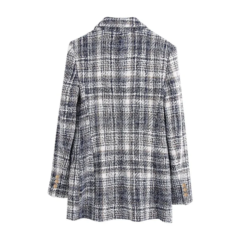 Temperament Commuter Light Mature Style Sub-textured Blazer Autumn and Winter Women's Slim Slimming Double-breasted Lapel Top