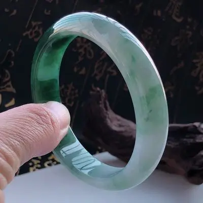 

zheru Jewelry natural light blue Burmese jade 54mm-62mm bracelet Princess jewelry bracelet Gift for Mom to girlfriend
