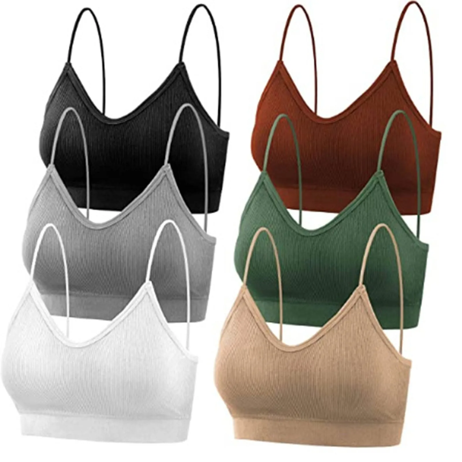 

V-Neck Padded Sports Bandeau Pieces Bra Bra Camisole 6 Seamless Bra Sleep Intimates intimates sexy lingerie