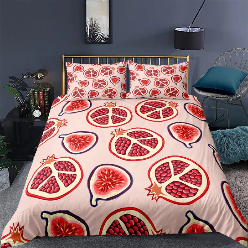 

Duvet Cover Pomegranate Orange Lemon Pattern 3D Print Bedding Set For Kids Boys Girls Teens With Pillowcases Decor