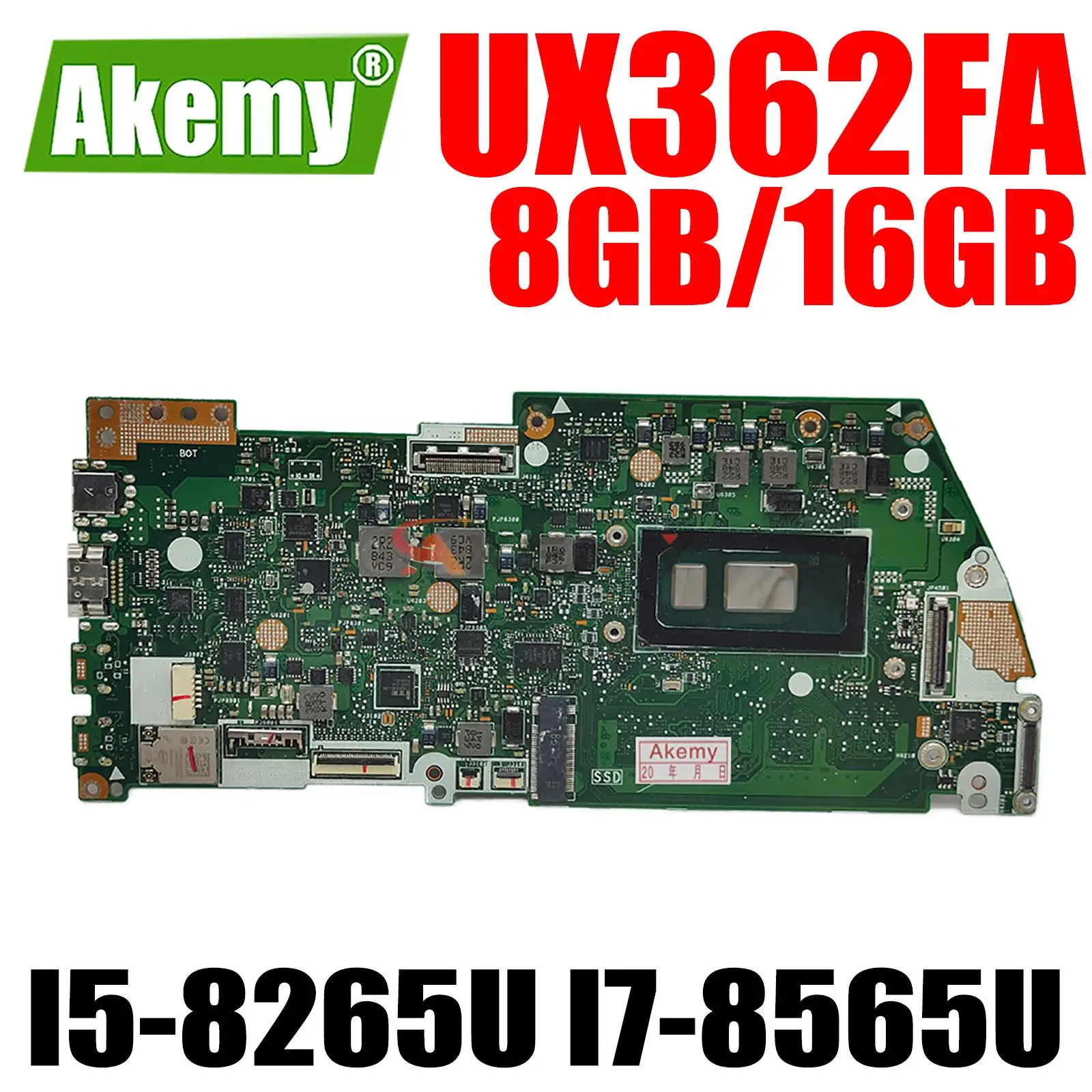 

UX362FA Original Mainboard I5-8265U I7-8565U CPU 8GB 16GB RAM for ASUS UX362FA-EL142T ZenBook UX362 UX362FA Laptop Motherboard