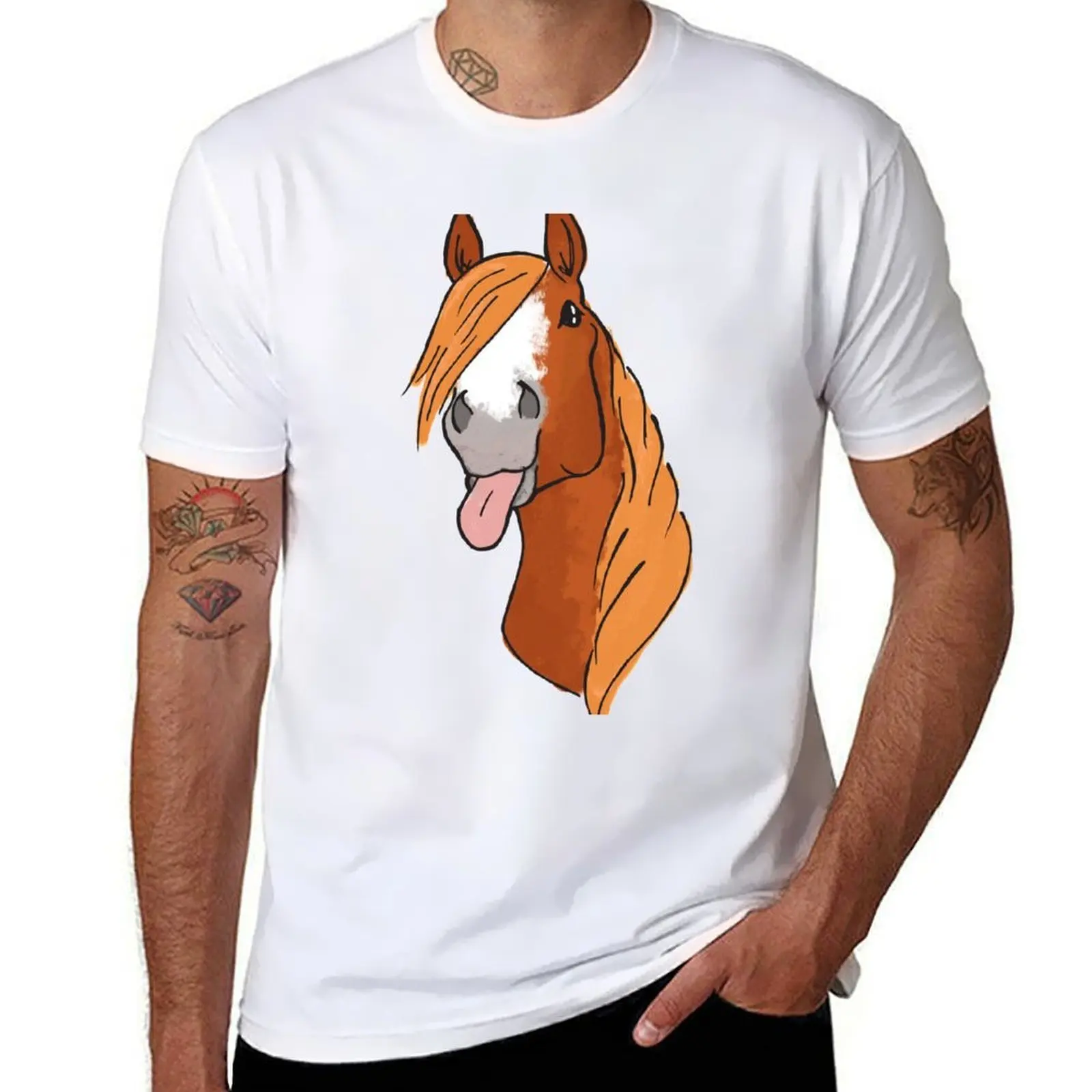 Фото Футболка Sassy Mare, мужская футболка, хлопковые мужские футболки, футболка с рисунком №1