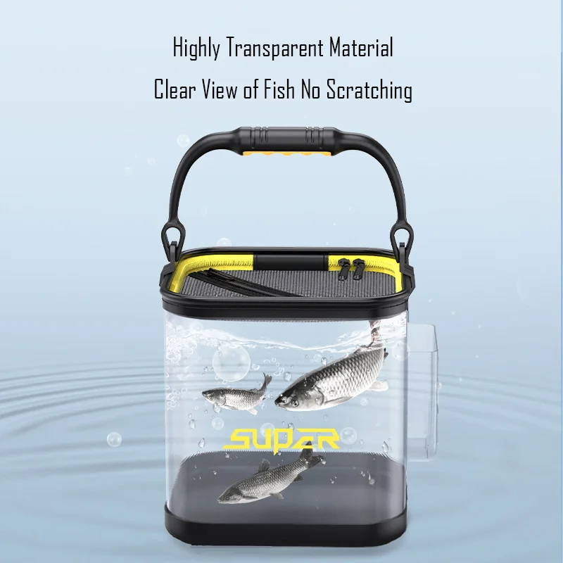 

Collapsible Fishing Bait Bucket Foldable Live Fish Multi-Functional Container Outdoor Camping EVA Fishing Bag Fish Protection
