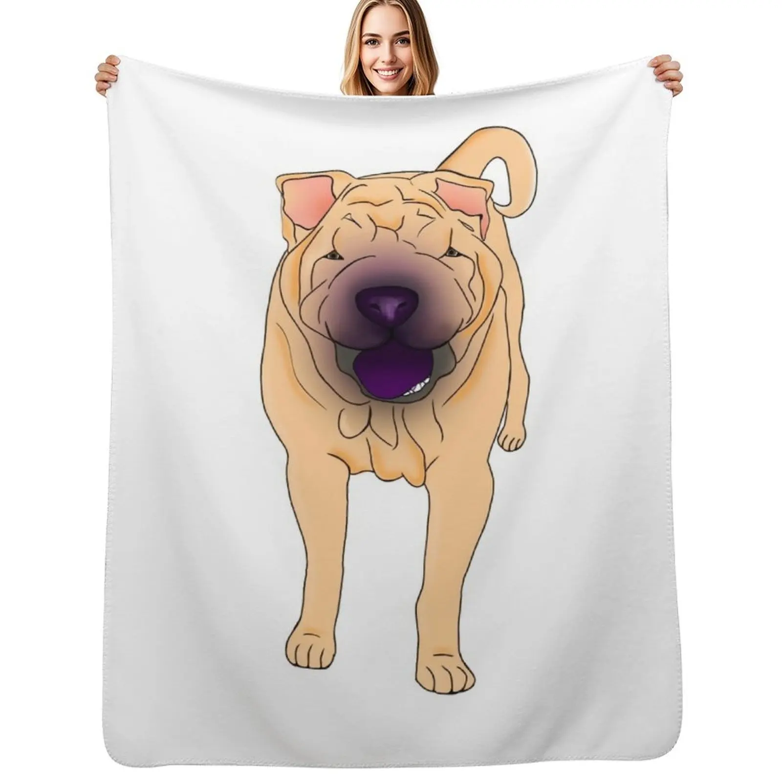 Фото Плед Shar Pei - Blonde, многофункциональное теплое одеяло для гостиной и спальни №1