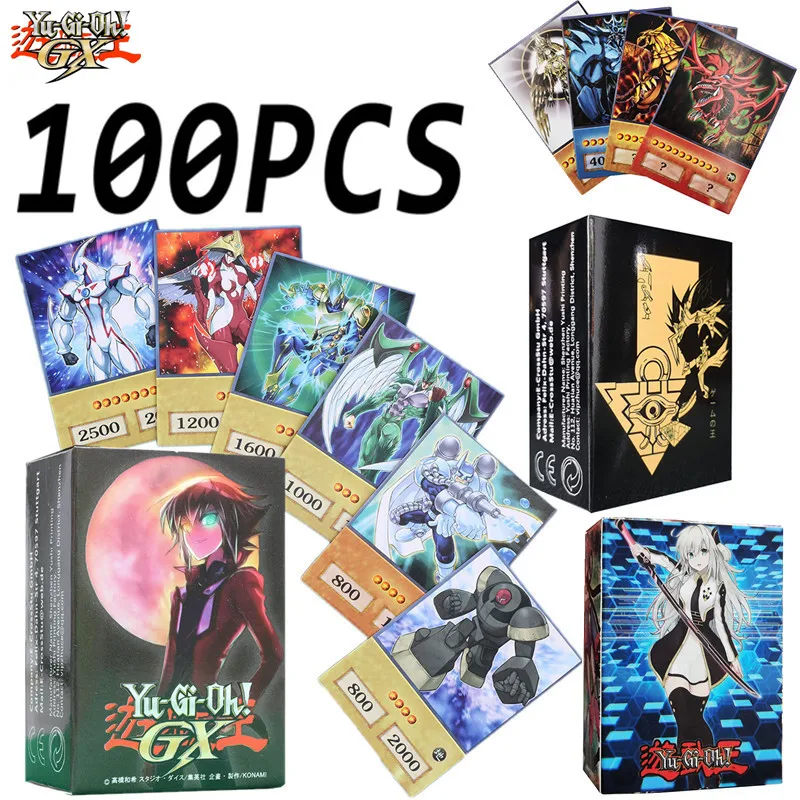 

2022 New DIY 100PCS Yu-Gi-Oh GX Anime Style Cards E-HERO Yugioh GX Classical Proxy Card Kids Gift Toys