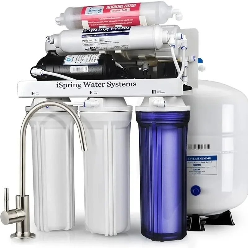 Для ISpring-Sistema osmosis inversa 6 этапов sistema fregadero con bomba agua Alk pH + 75 GPD RCC7P-AK