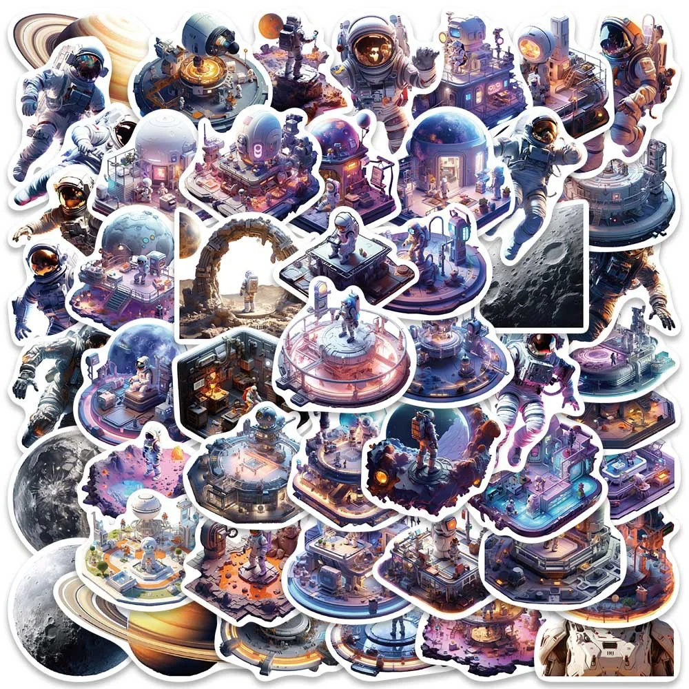

10/30/50PCS New DIY Astronaut Stickers Cartoon Creative Animation Kids Computer Desk Car Chair Decoration Waterproof Wholesale
