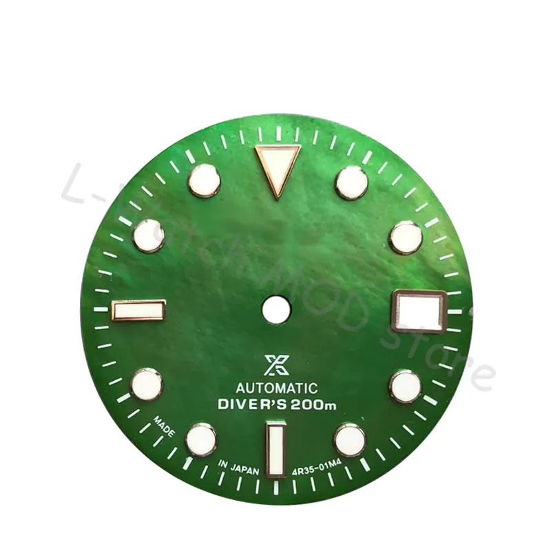 Seiko yeşil kadran NH35 saat parçaları nh35 hareket Mod aksesuarları kabuk malzeme uygun SKX007/009 S logosu ile