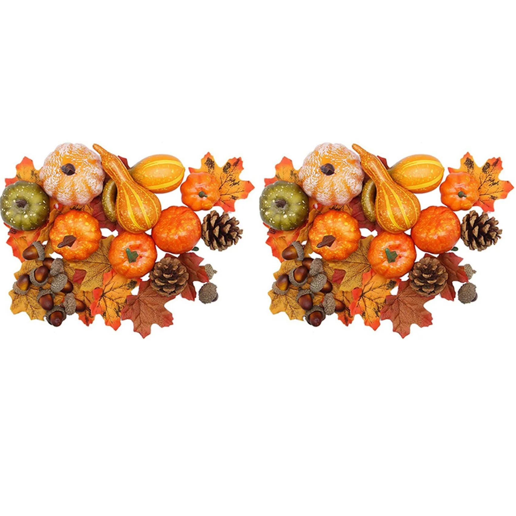 

Fake Artificial Mini Pumpkin Gourd Acorn Berries Maple Leaf Foam Pumpkin For 100Pcs Halloween Thanksgiving Decorations