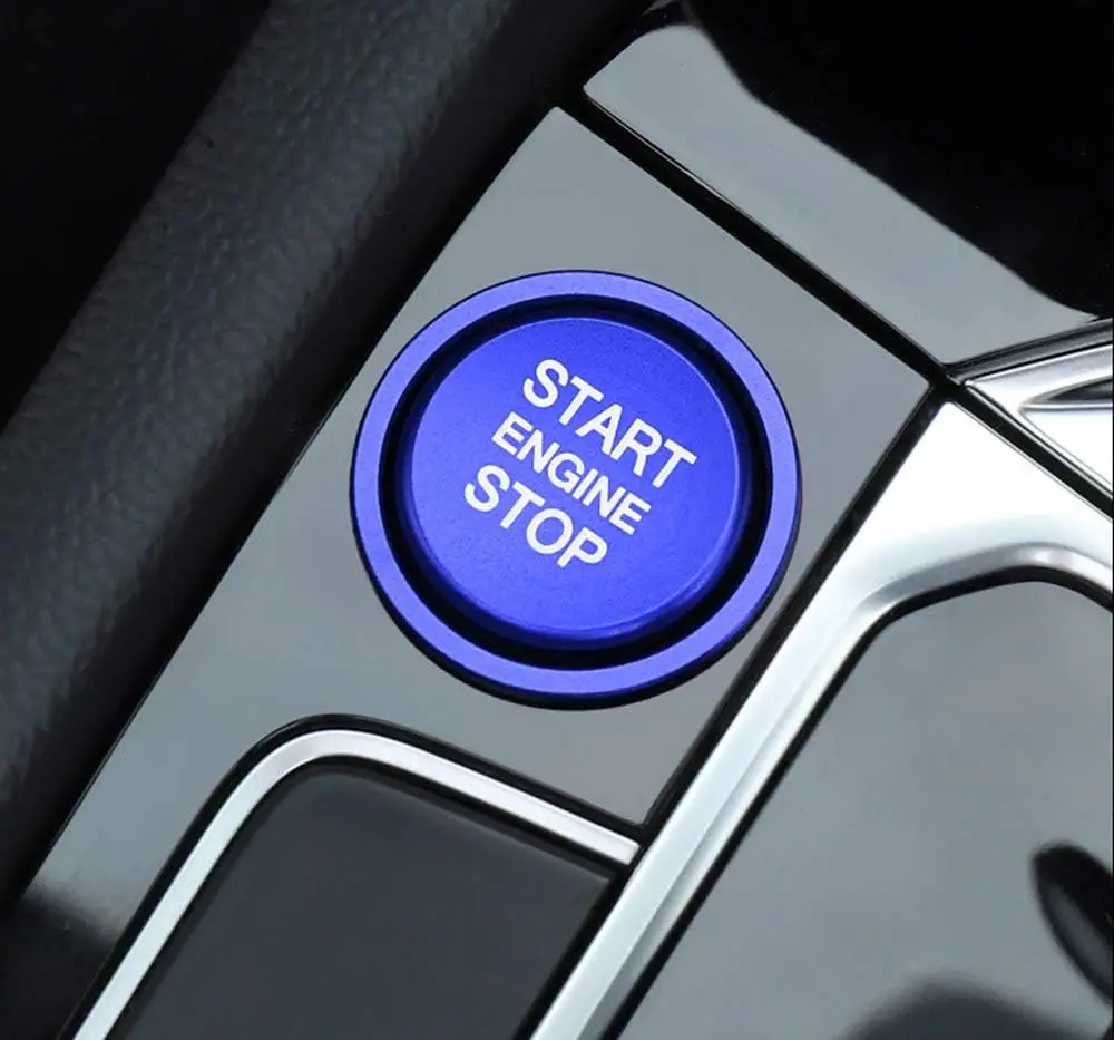 

Style Blue Aluminum Keyless Engine Push Start Button Fits For Golf GTI Jetta Atlas Tiguan Passat CC Start Stop Button