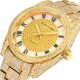Golden Luxury Quartz Watch Men Diamond Stainless Steel Watches Male Roman Dial Business Tonneau Clock Relogio Masculino Hombre Other Image