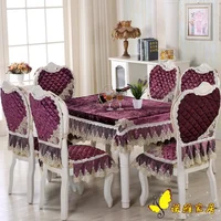 Hot Sale purple square table cloth chair covers cushion tables and chairs bundle chair cover lace cloth round set tablecloths a2