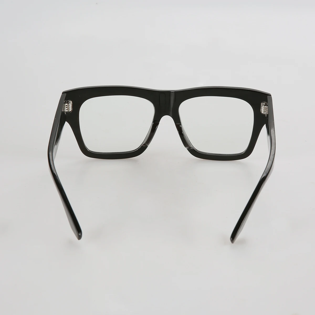 Черная Большая квадратная оправа с двумя гвоздями оптические зеркальные очки