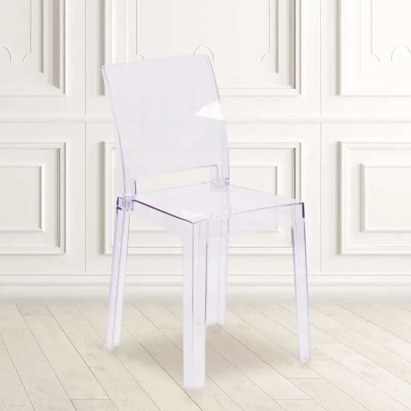 

Ghost Chair with Square Back in Transparent Crystal