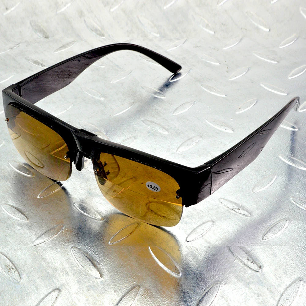 

Wide Temples Eye Protection Sun Protection Brown Lenses Pilot Bifocal Reading Sunglasses +0.75 To +4 See Near and Far