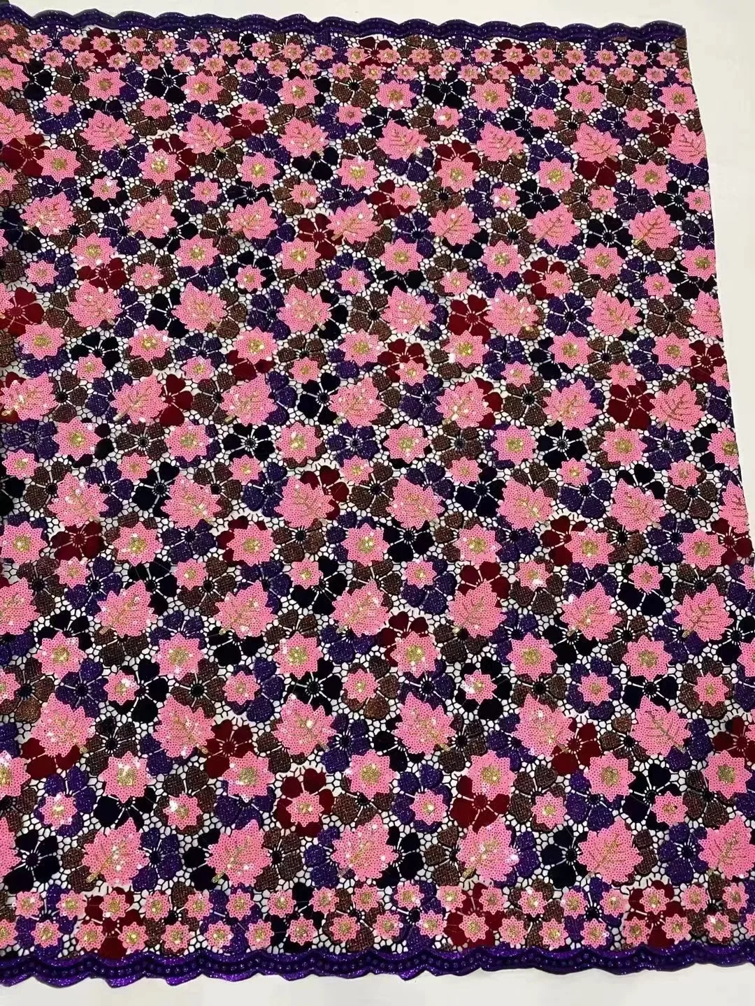 Роскошные нигерийские кружевные ткани с блестками африканская кружевная ткань