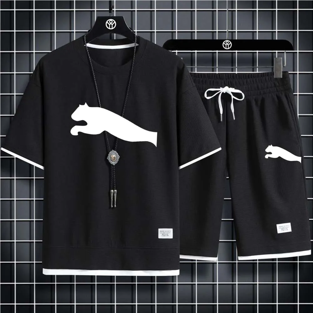 New Luxury Brand T-Shirts Men Clothing Designer Clothes Fashion Women Tees Sportswear Tops Shorts 2023 Summer 2 Piece Set