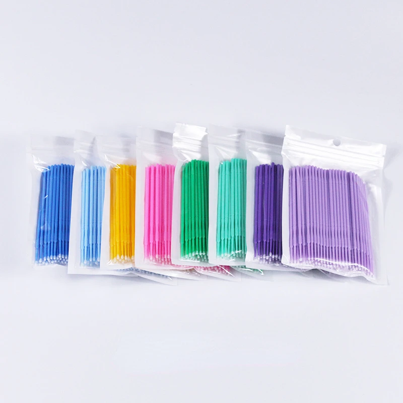 

100PCS Disposable Cotton Swab Eyelash Brushes Individual Eyelashes Microbrush Lash Removing Lash Extension Accessories
