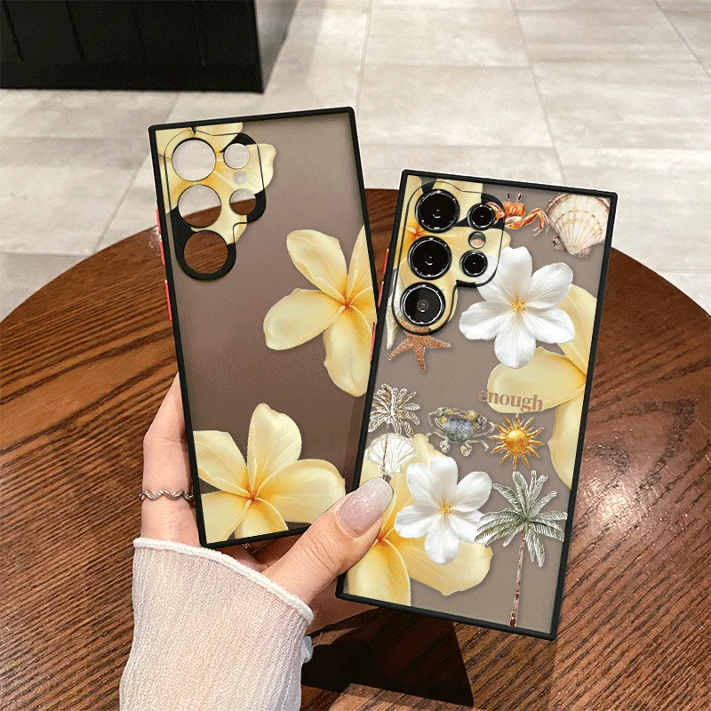Фото Новый летний чехол для телефона с желтым цветочным принтом для Samsung Galaxy S26 S25 S24+ S23 Ultra S22 Plus S21 FE S26+ – мягкие чехлы №1