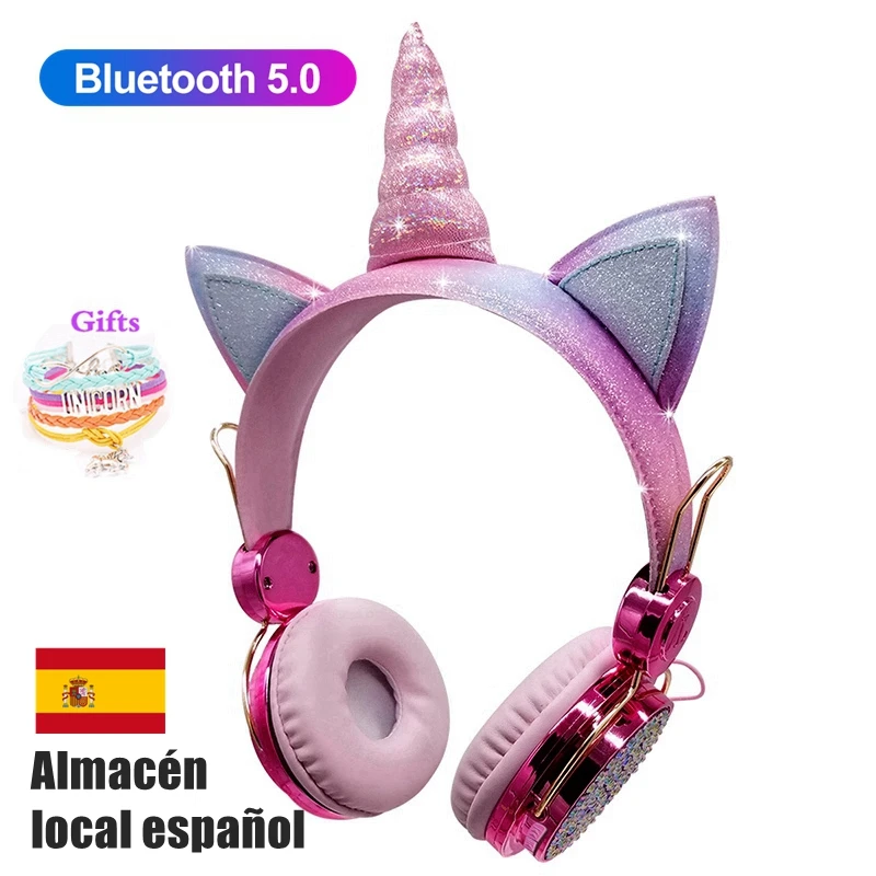 

Беспроводные Bluetooth-наушники с единорогом для девочек