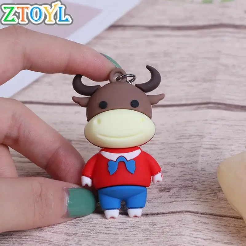 

2021 New Year of the Ox Keychain Cow Doll Keychain Car Key Chain Bag Pendant Keyring