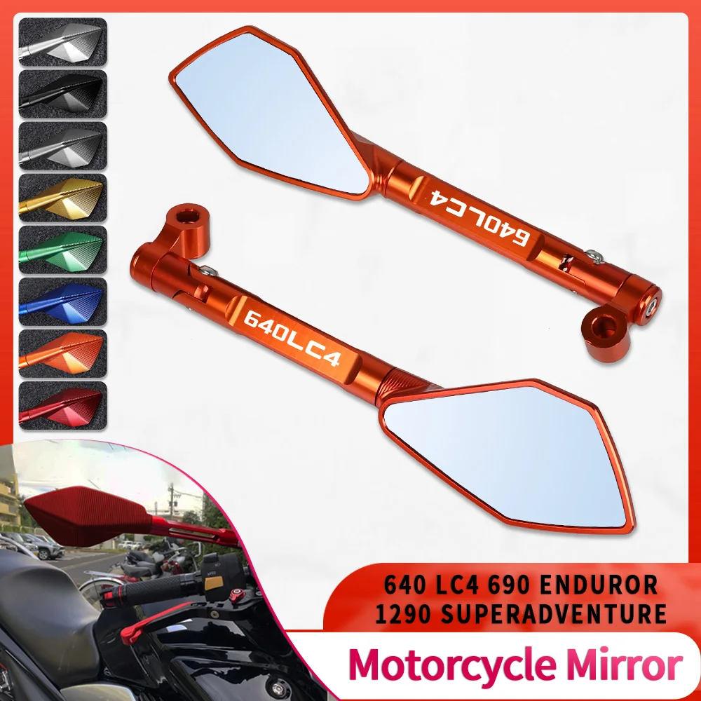 

Motorcycle Universal Aluminum Rear View Rearview Mirrors Side Mirror For SUZUKI For 640 LC4 690 EnduRoR 1290 SUPERADVENTURE