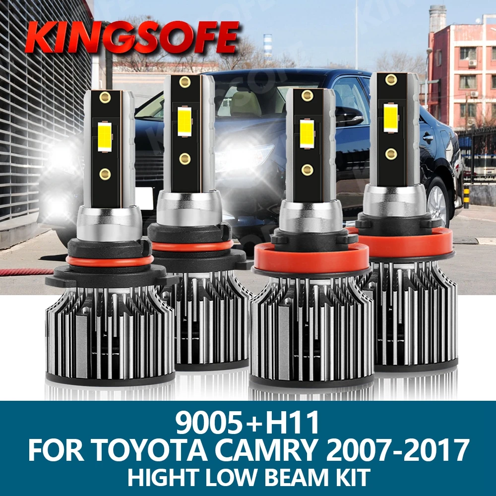 

4X Car Light LED Headlight H11 HB3 9005 6500K White 20000Lm 100W CSP Chips Hight Low Beam Bulbs Kit For Toyota Camry 2007-2017