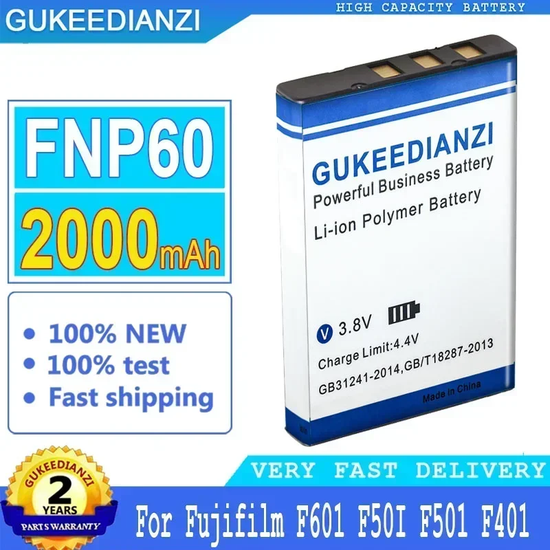 Аккумулятор GUKEEDIANZI 2000 мАч FNP60 NP60 SLB 1137 1037 K5000 D-Li2 Li-20B CNP-30 для Fujifilm F601 F50I F501 F401 ZOOM F410