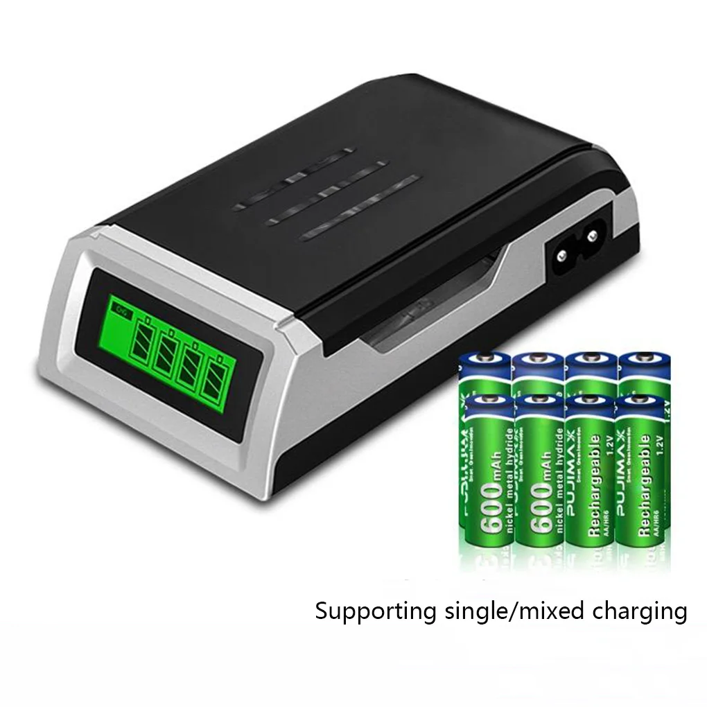 

4 Slots Smart Intelligent Battery Charger Fast Charge AA AAA Battery LCD Display Rechargeable EU Plug